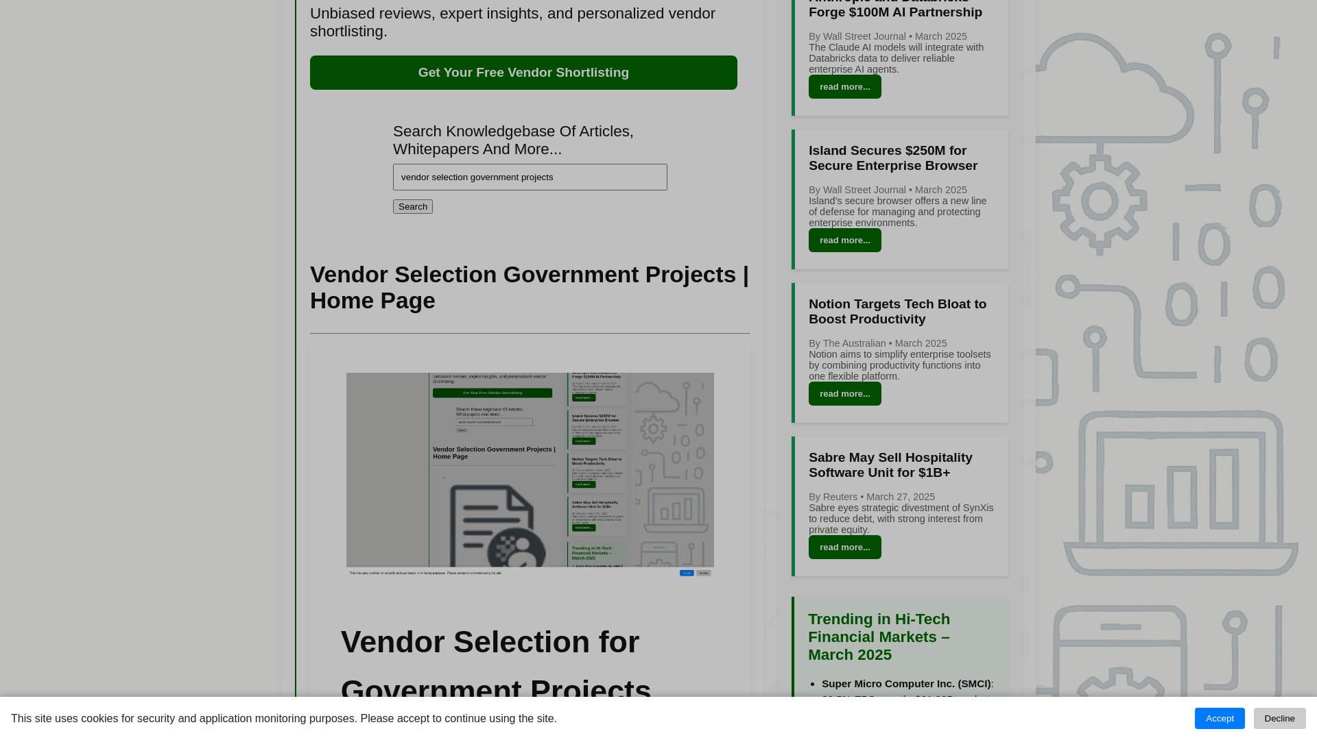 Image 7 for vendor shortlisting
