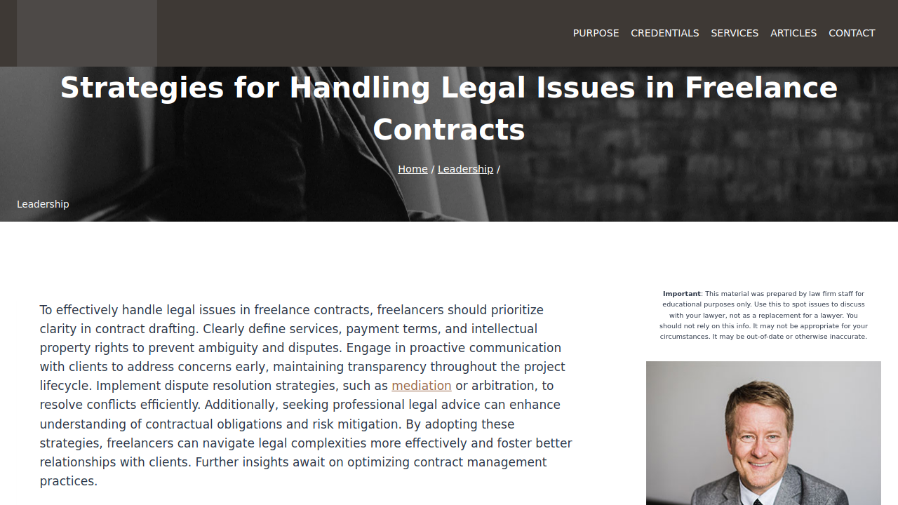 Strategies for Handling Legal Issues in Freelance Contracts