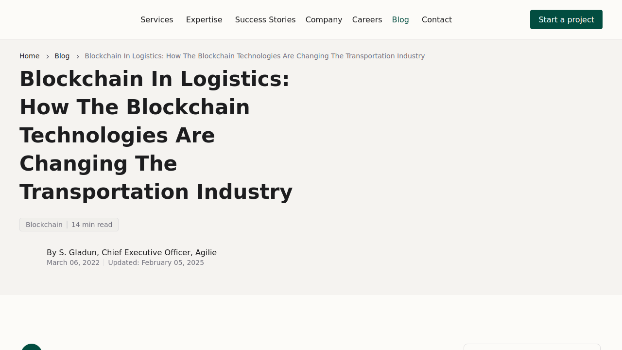 Blockchain In Logistics: Its Alterations of the Transportation
