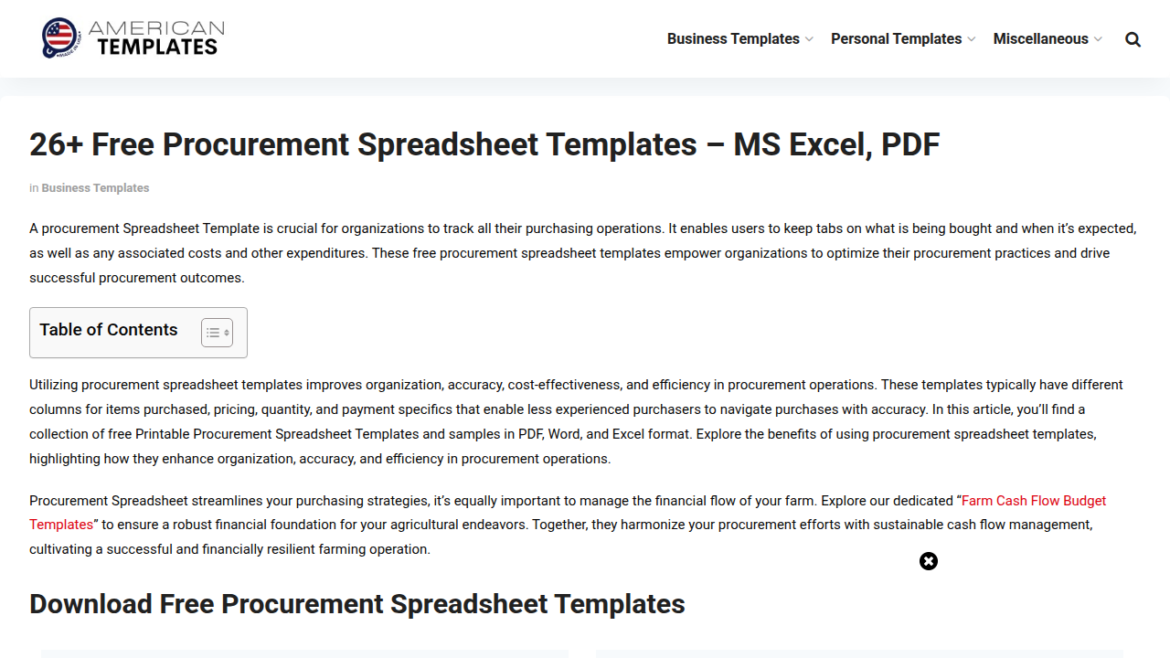 26+ Free Procurement Spreadsheet Templates – MS …