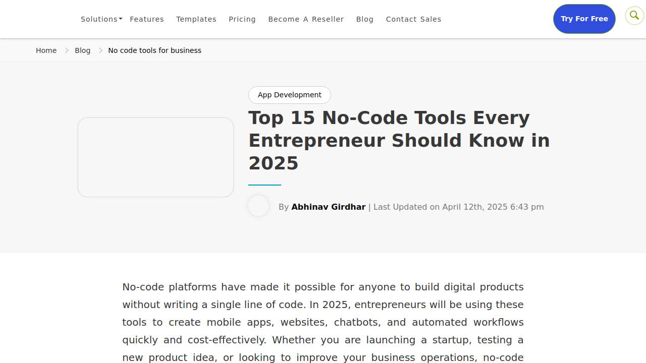 Top 15 No-Code Tools Every Entrepreneur Should Know in 2025