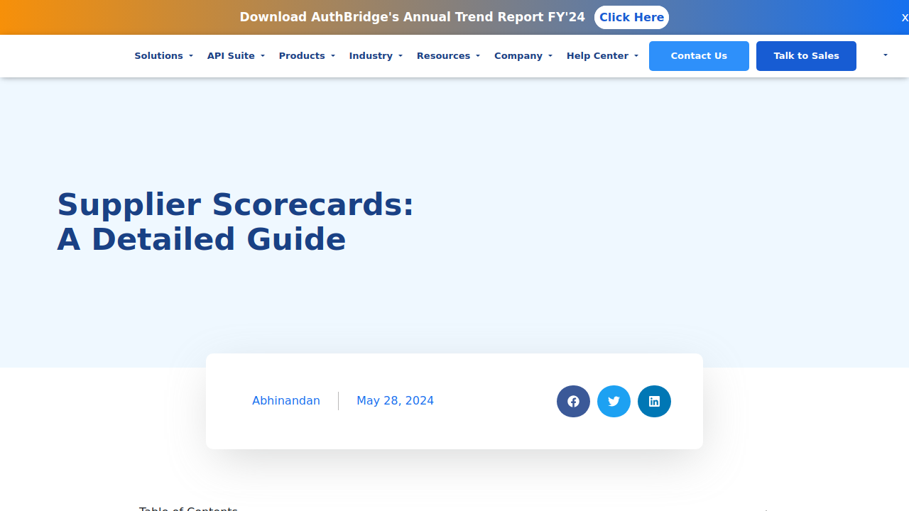 Supplier Scorecards: A Detailed Guide - AuthBridge