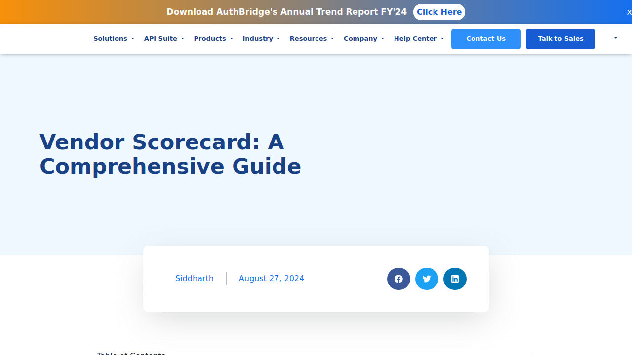 Vendor Scorecard: A Comprehensive Guide - AuthBridge