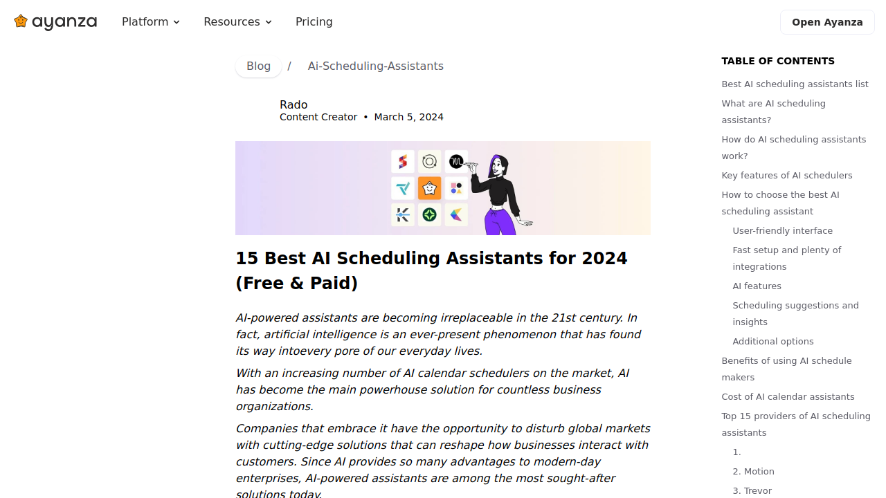 15 Best AI Scheduling Assistants for 2024 (Free & Paid)