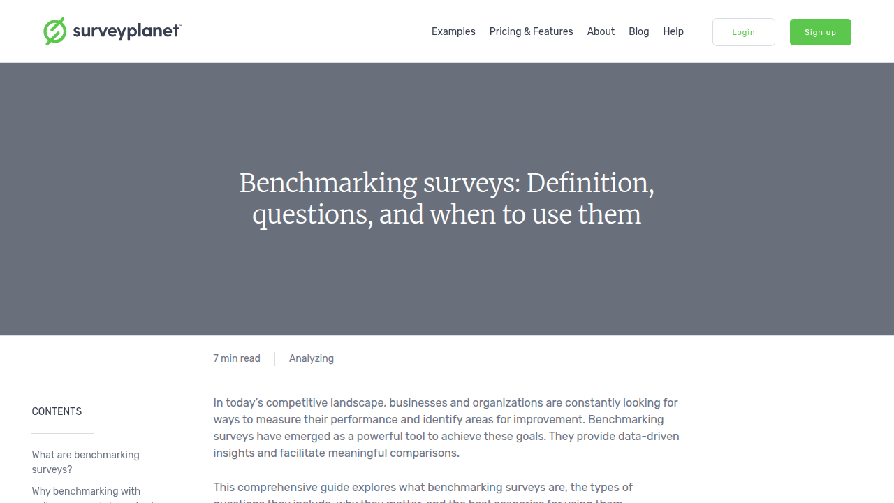 Benchmarking Surveys: Questions & Examples | SurveyPlanet