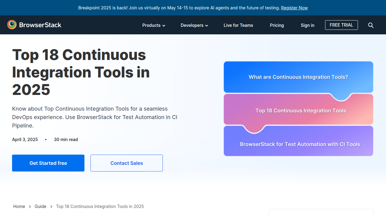 Top 18 Continuous Integration Tools in 2024