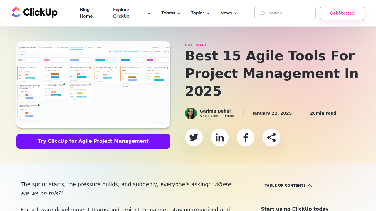 Best 15 Agile Tools For Project Management In 2025 - ClickUp