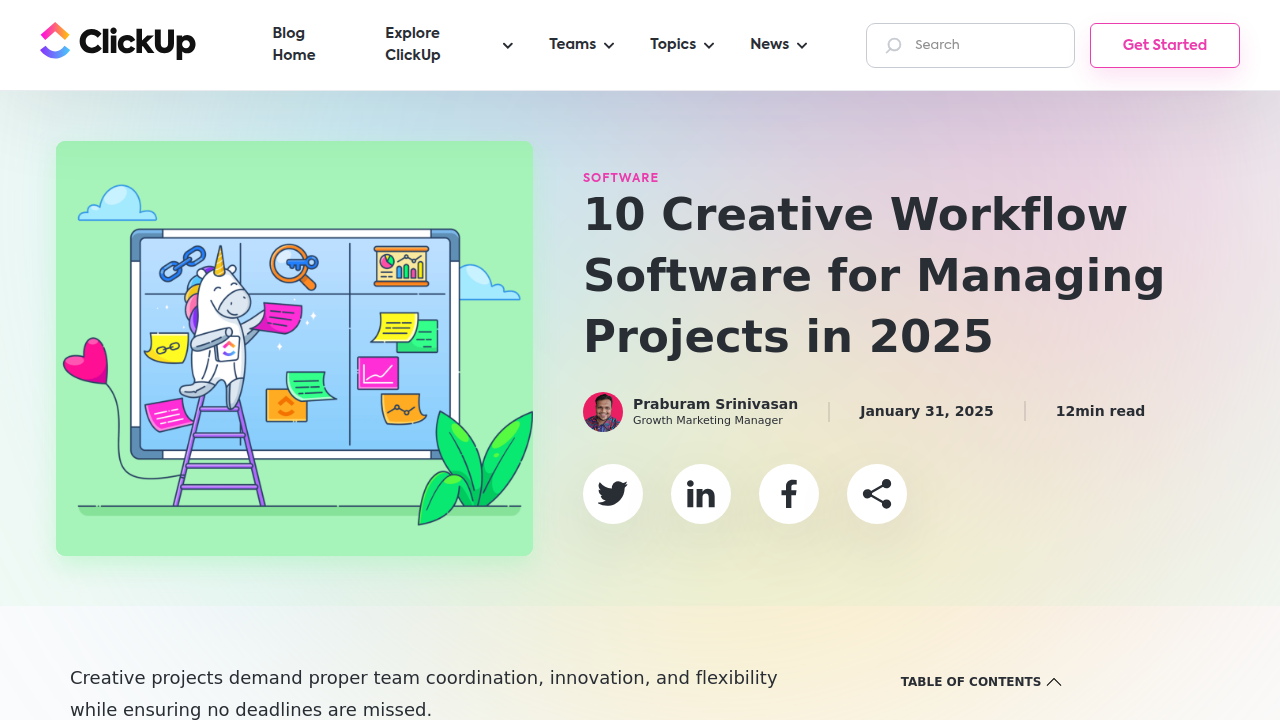 10 Top Creative Workflow Software for Managing Projects - ClickUp