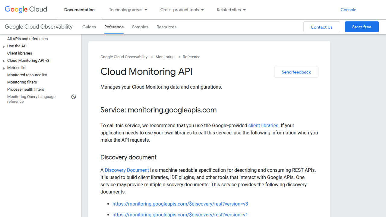 Cloud Monitoring API