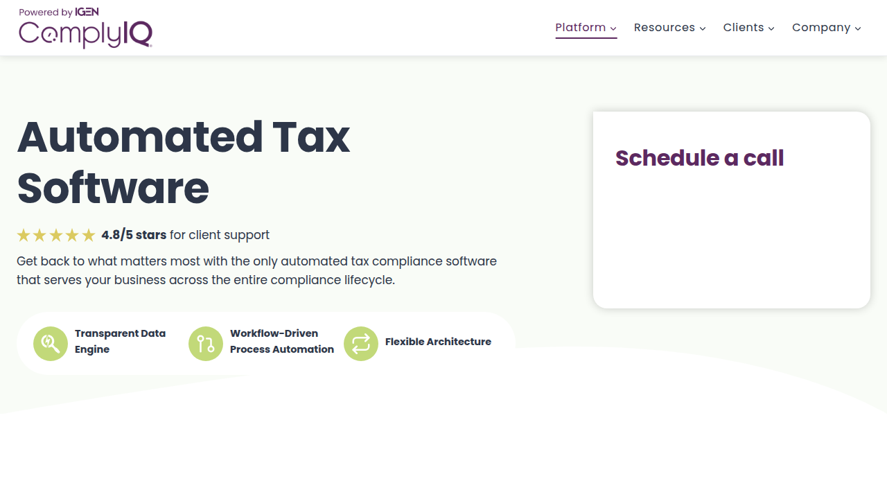 Automated Tax Software : ComplyIQ
