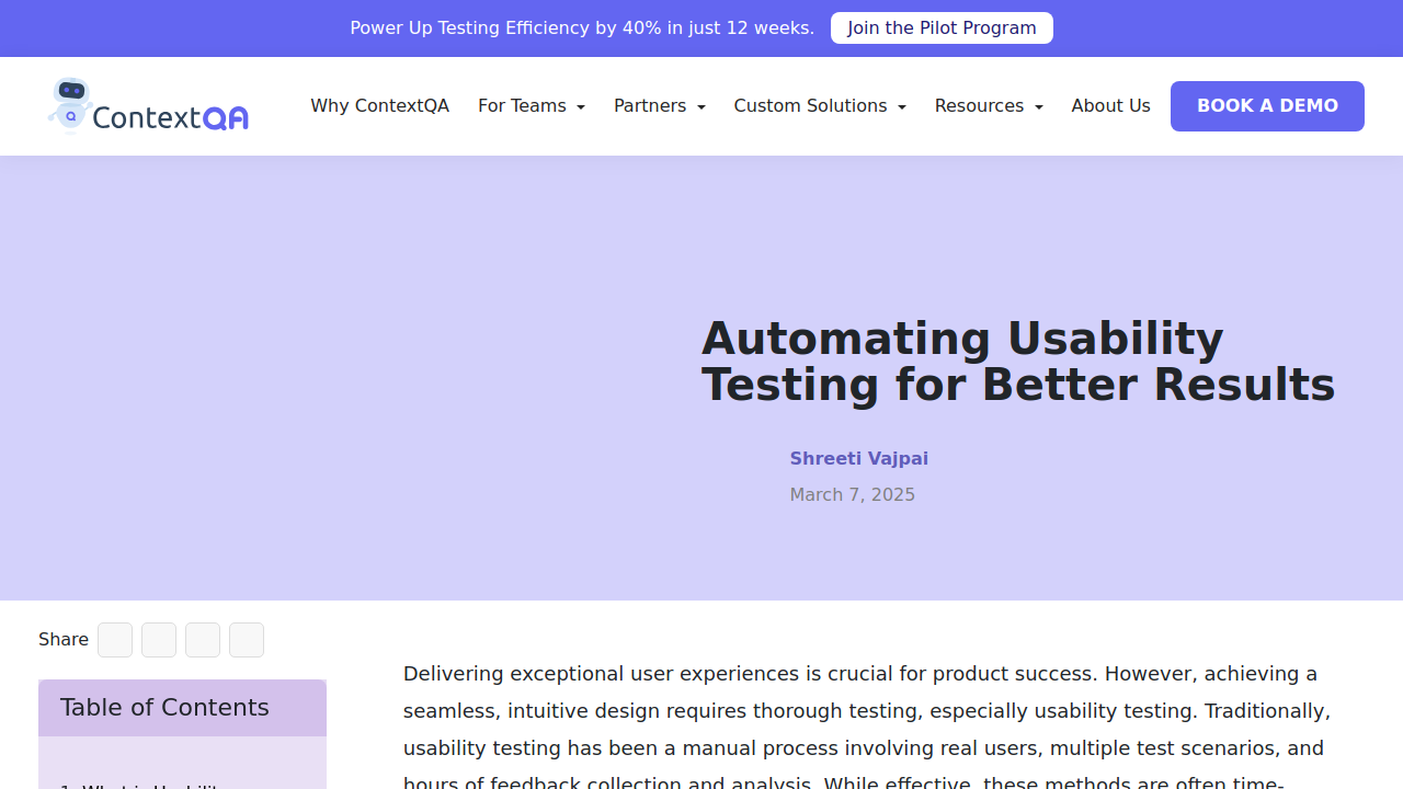 Automating Usability Testing for Improved Results
