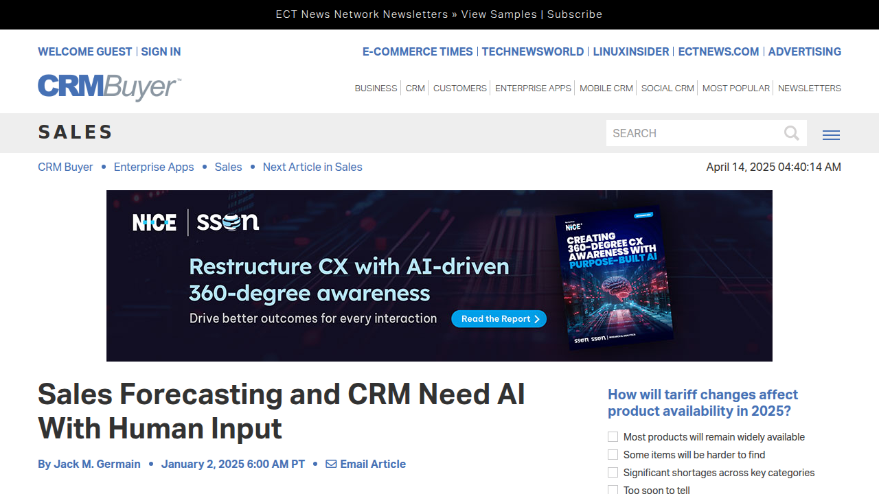 Sales Forecasting and CRM Need AI Plus Human Insight