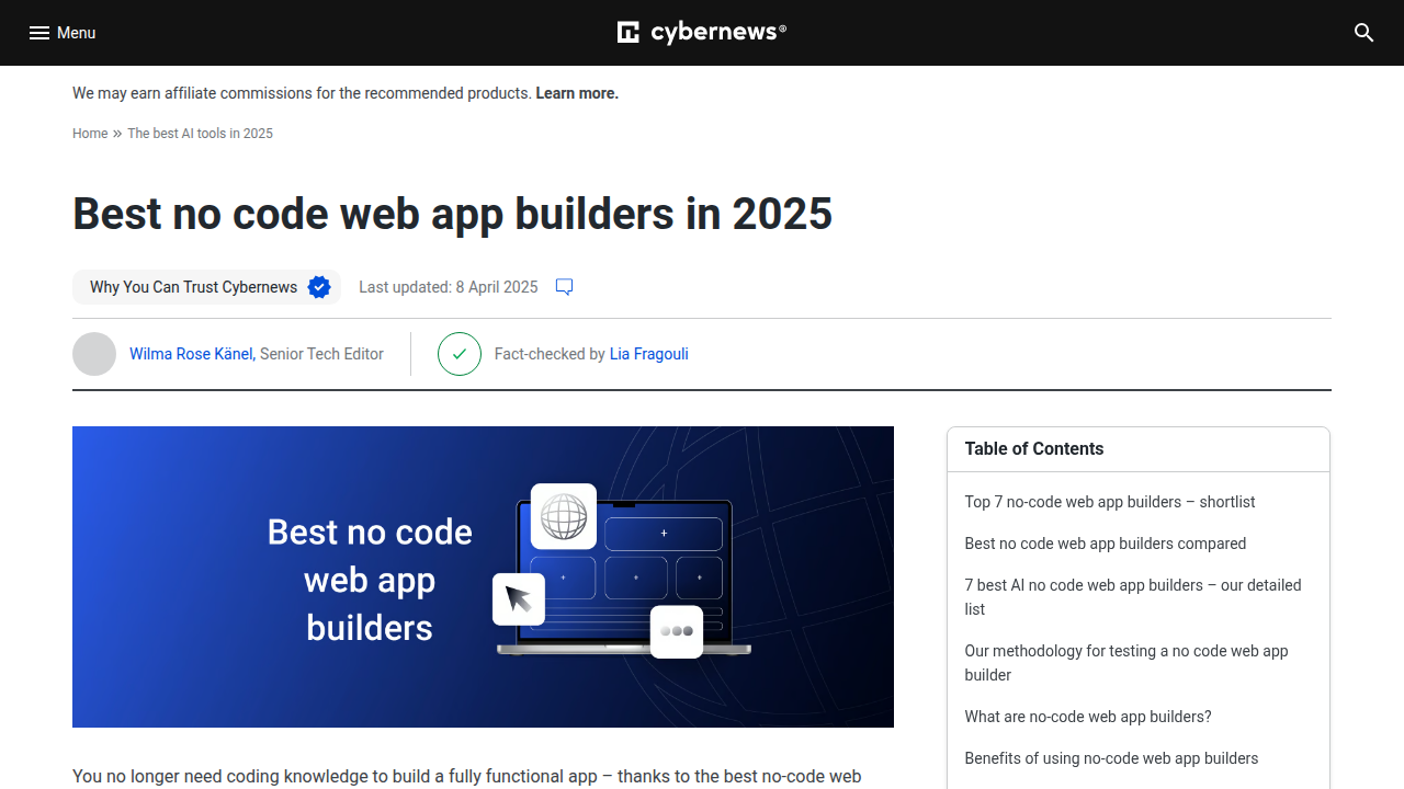 Best No-Code Web App Builders in 2025 – Full Comparison