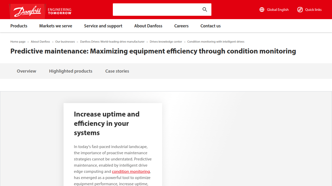Predictive maintenance through condition monitoring | Danfoss