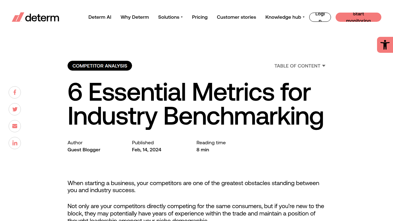 6 Essential Metrics for Industry Benchmarking - Determ