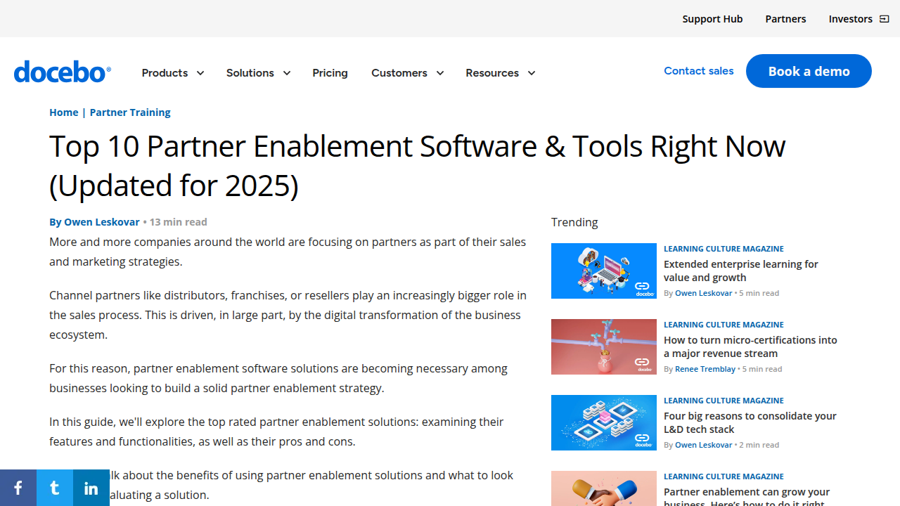 Top 10 Partner Enablement Software & Tools Right Now (2025)