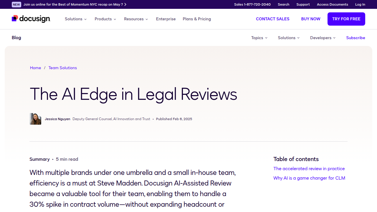 The AI Edge in Legal Reviews - DocuSign