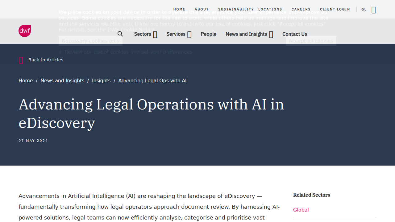 Advancing Legal Operations with AI in eDiscovery - DWF