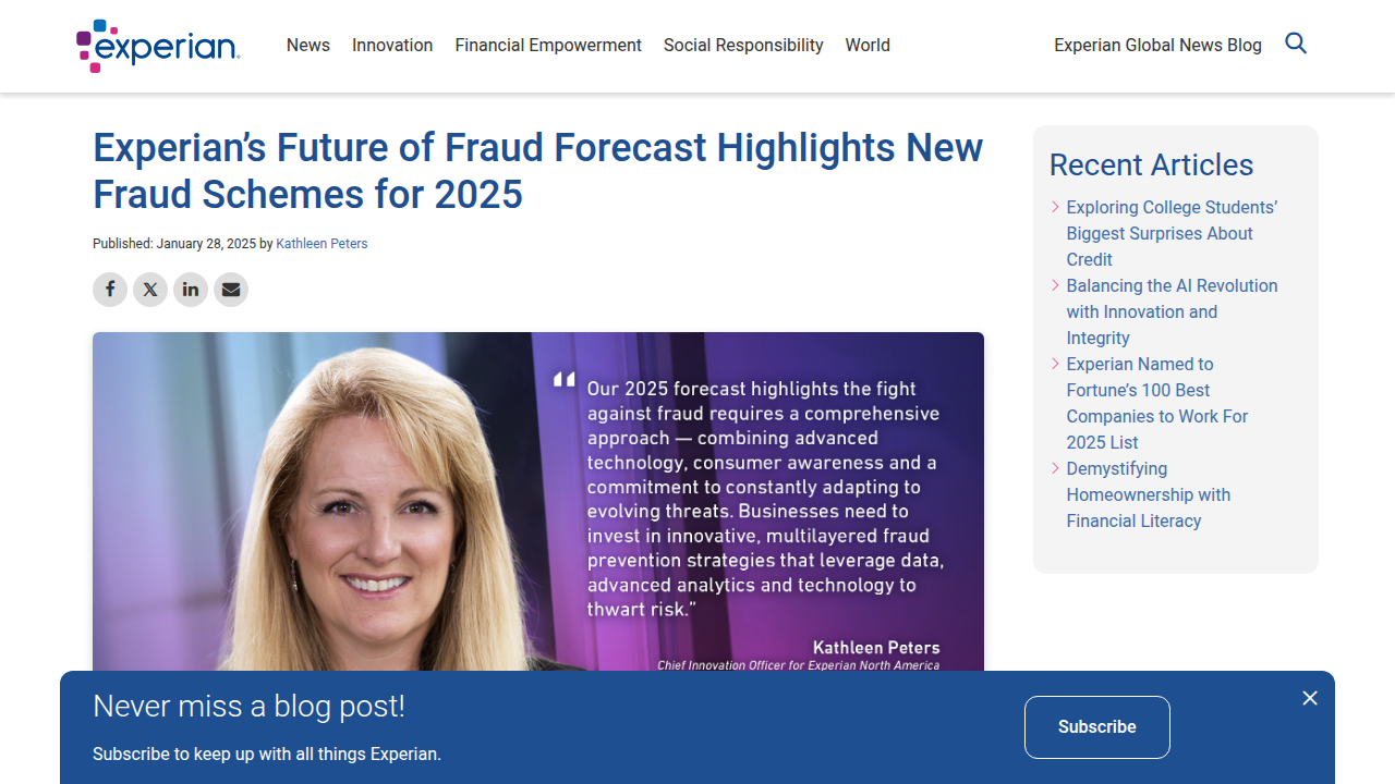 Experian’s Future of Fraud Forecast Highlights New …