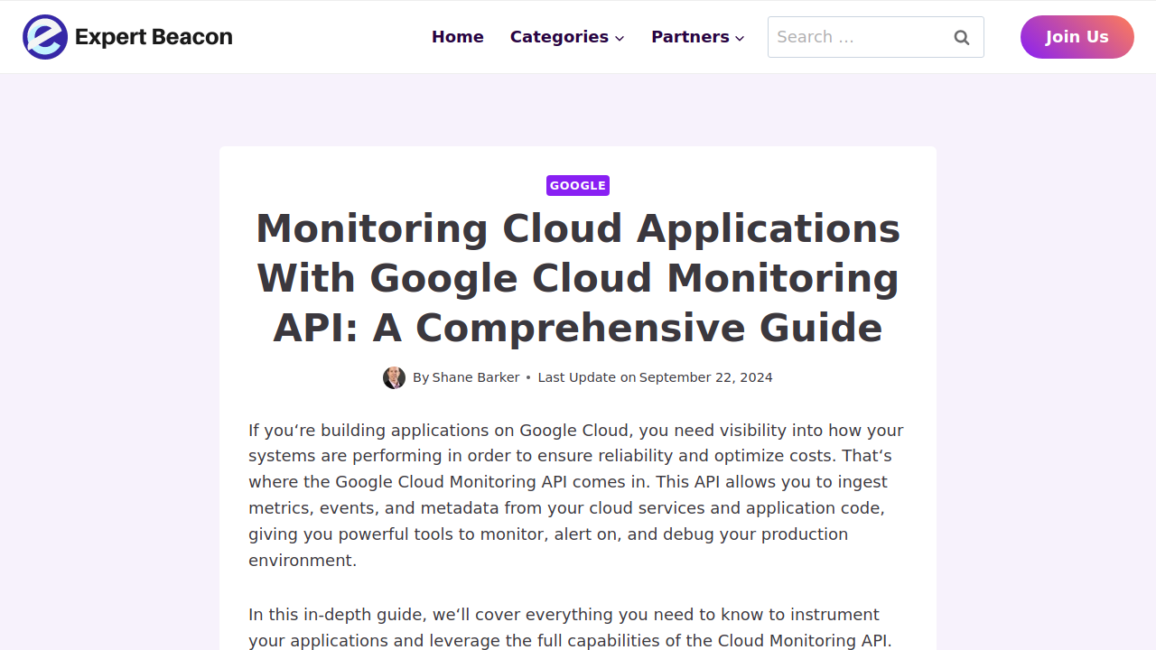 Monitoring Cloud Applications With Google Cloud Monitoring API: …