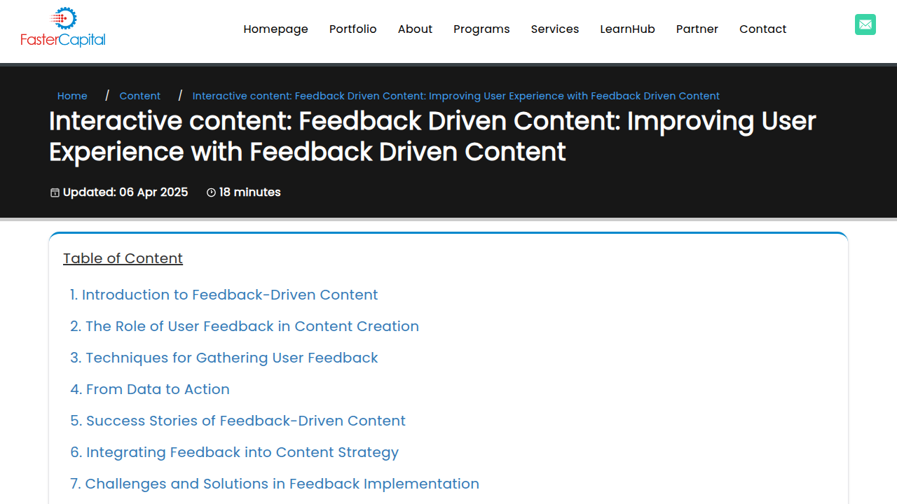 Interactive content: Feedback Driven Content: Improving User …
