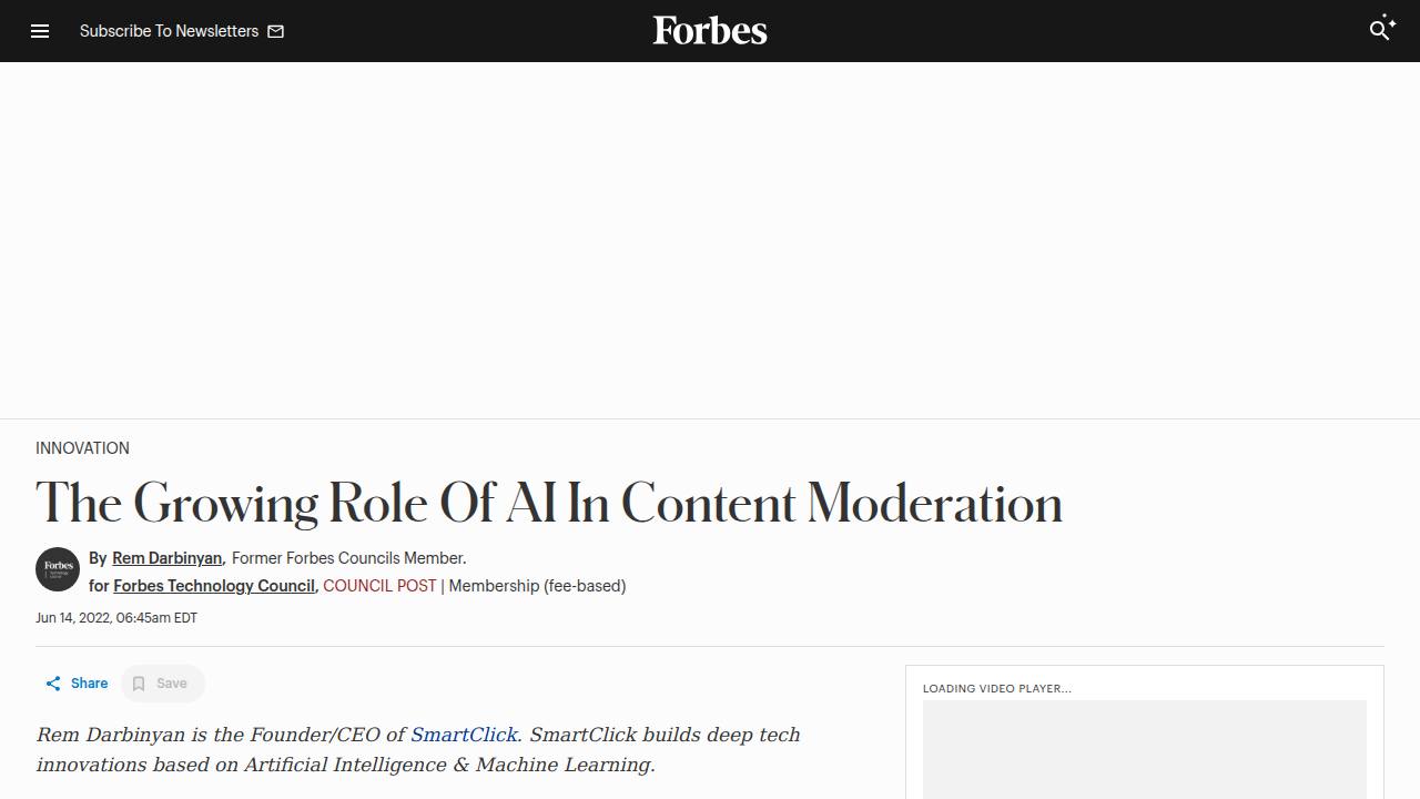 The Growing Role Of AI In Content Moderation - Forbes