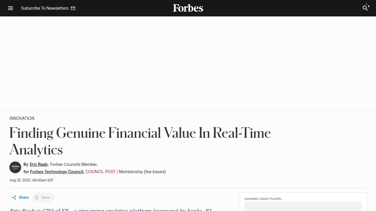 Finding Genuine Financial Value In Real-Time Analytics - Forbes