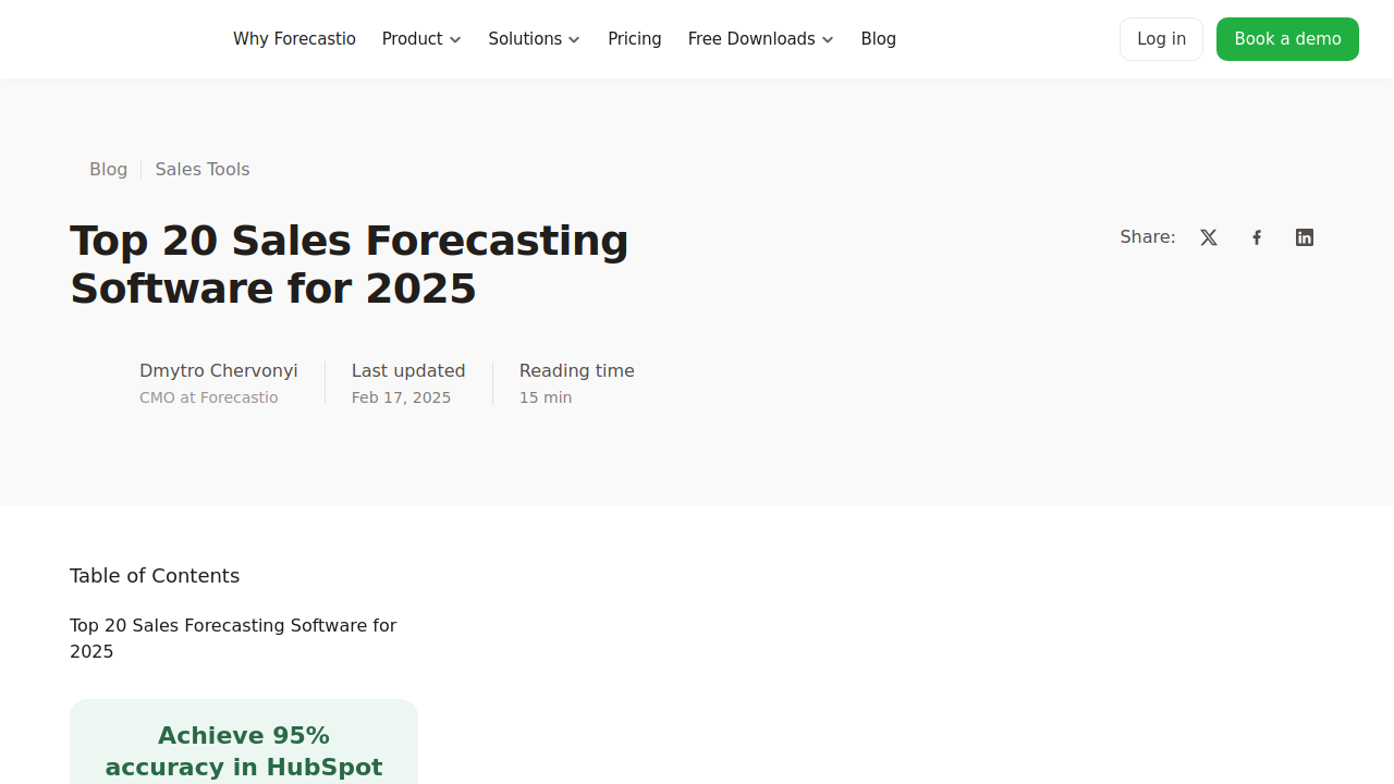 Top 20 Sales Forecasting Software for 2025: Features & Pricing