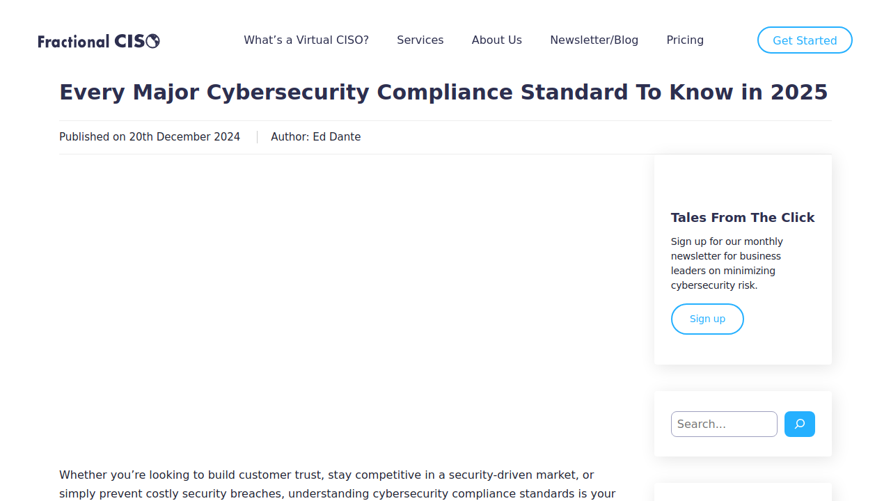 Every Major Cybersecurity Compliance Standard To …