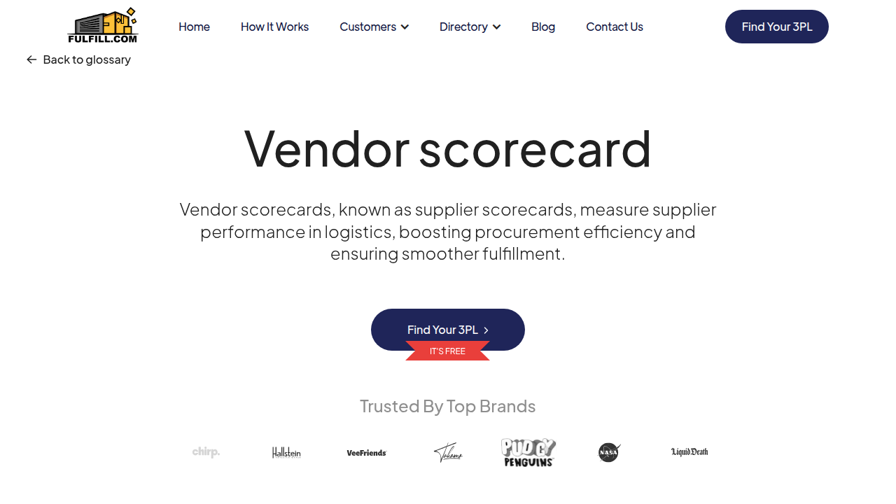 Vendor Scorecard: Supply Chain Guide | Fulfill.com Glossary