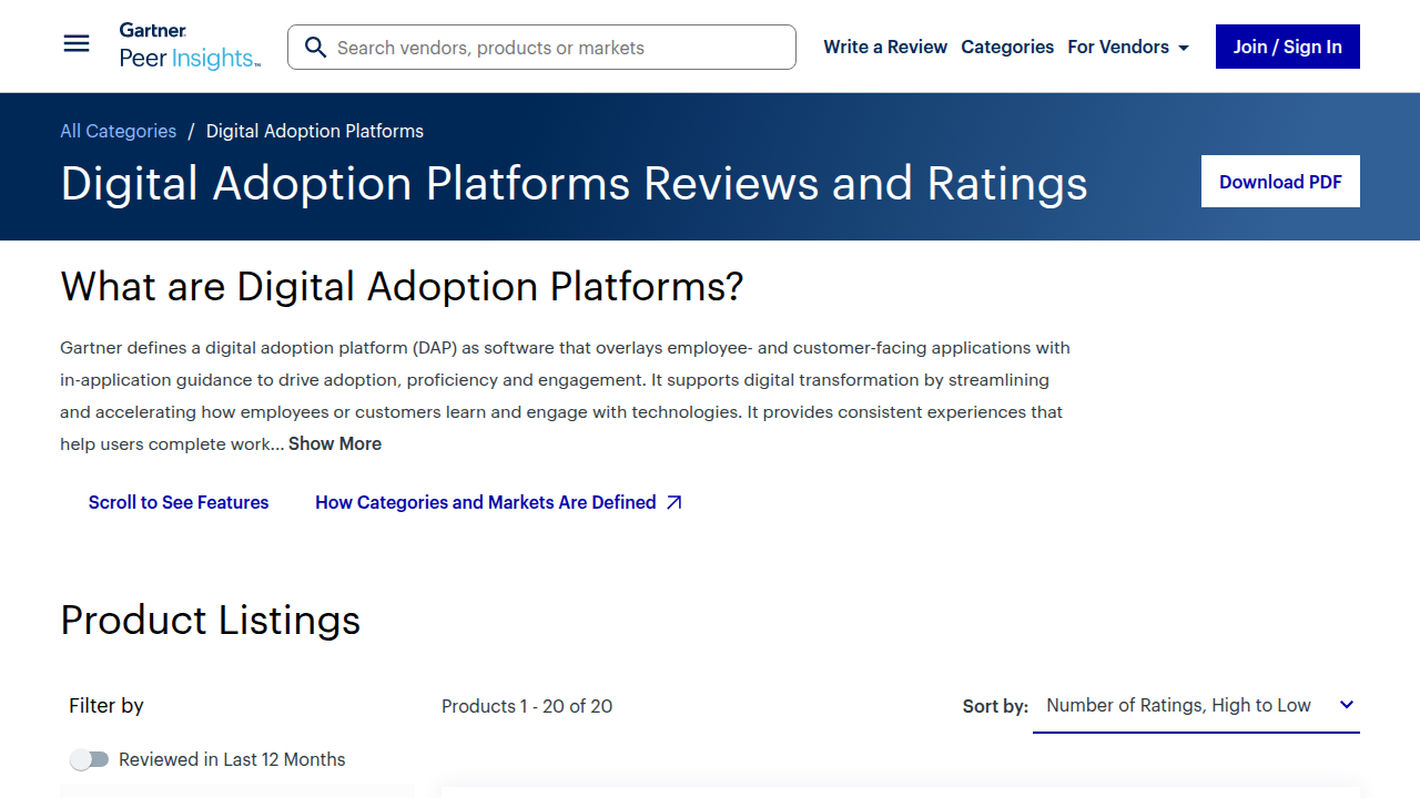 Best Digital Adoption Platforms Reviews 2025 - Gartner