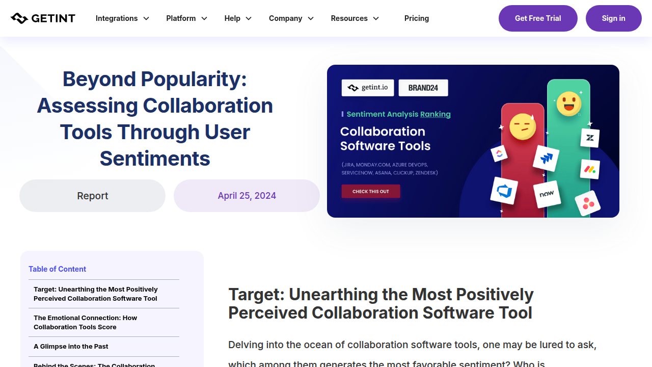 Exploring Sentiments: Jira, ServiceNow, and more - getint.io