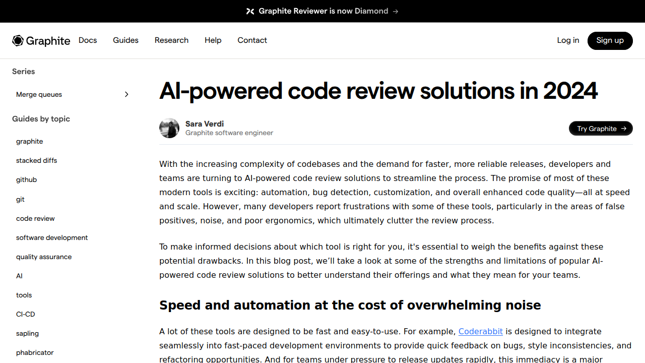 AI-powered code review solutions in 2024 - graphite.dev
