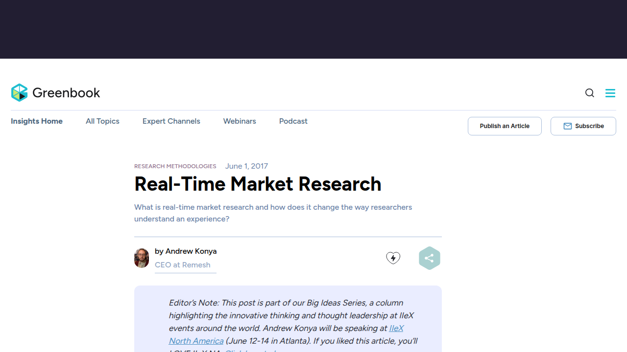 Real-Time Market Research — Greenbook