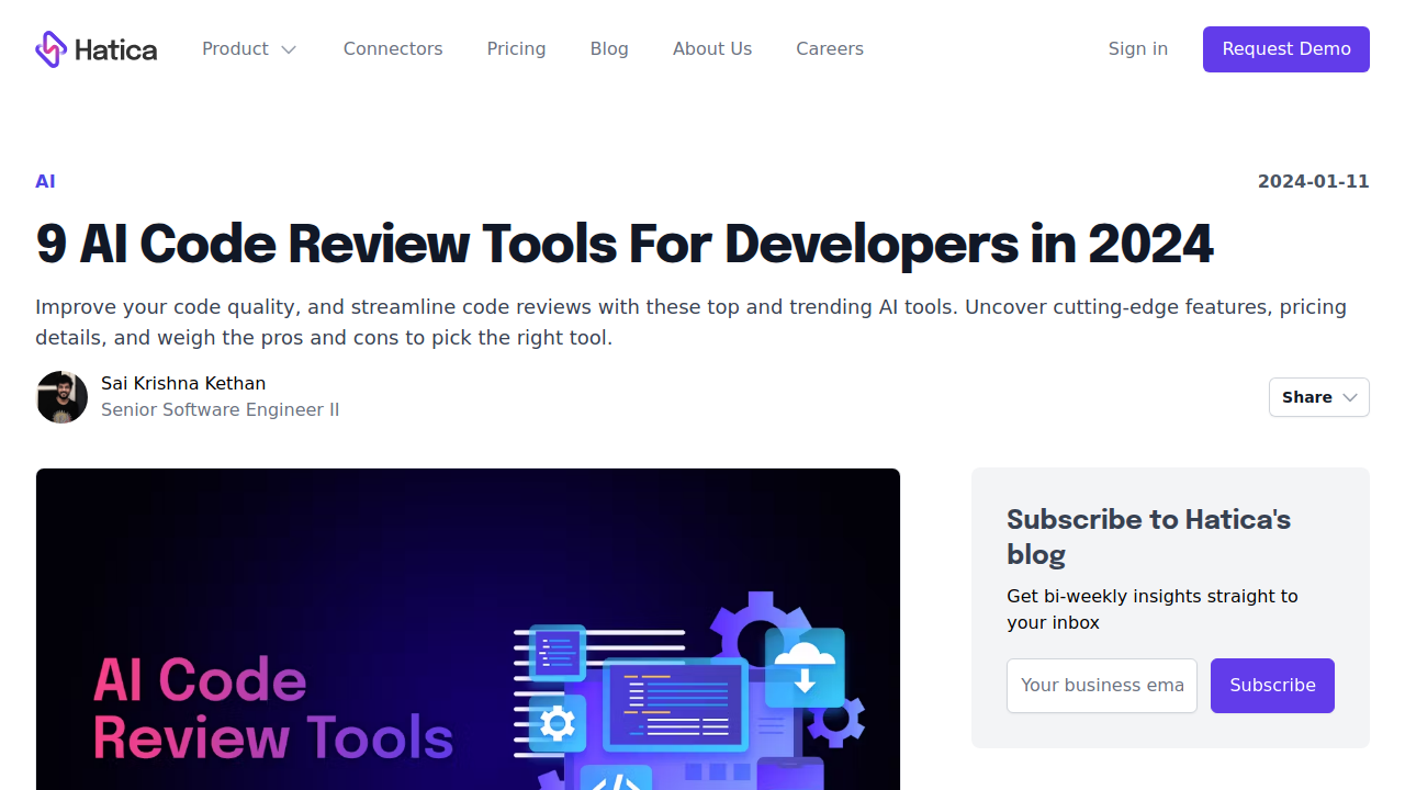 9 AI Code Review Tools For Developers in 2024 - Hatica
