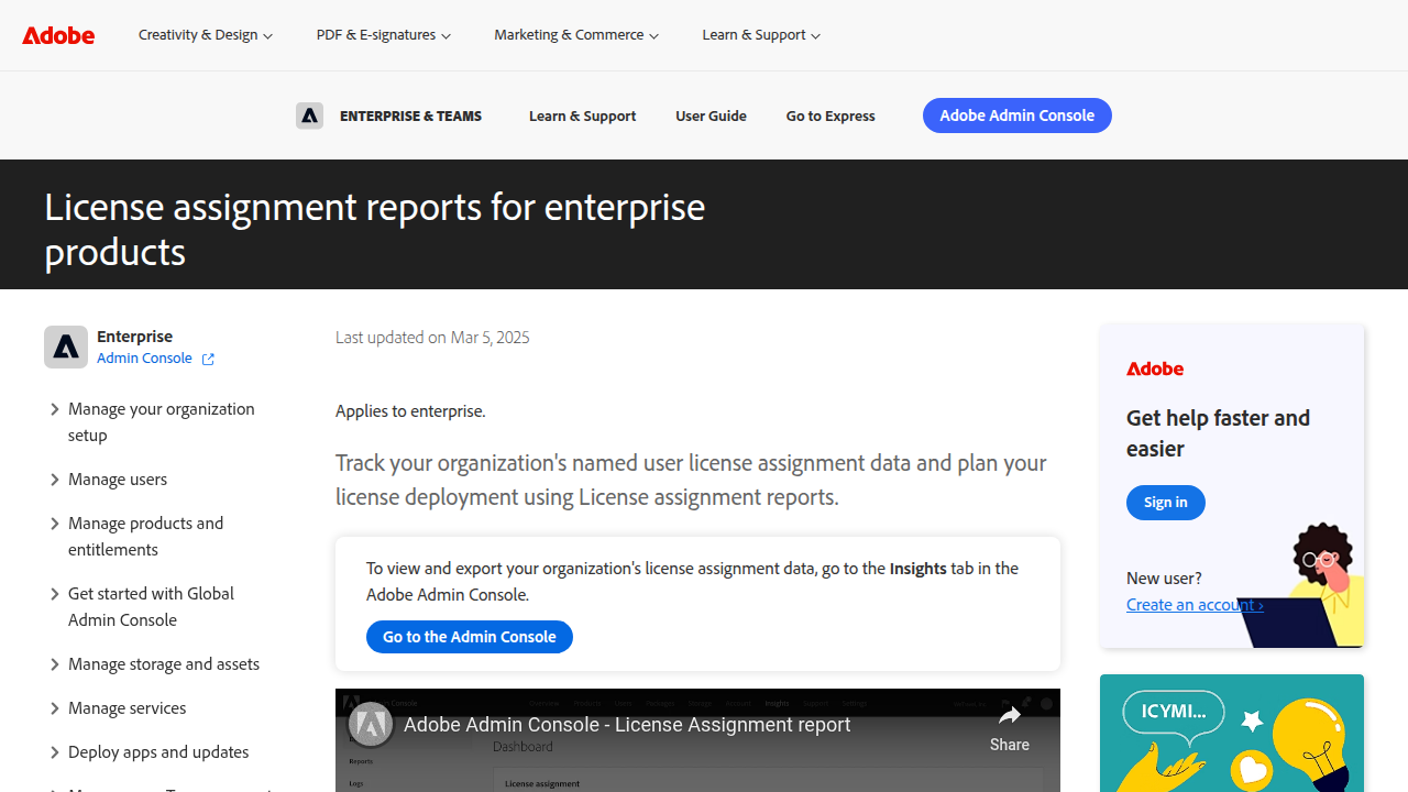 License assignment reports for enterprise products - Adobe Inc.