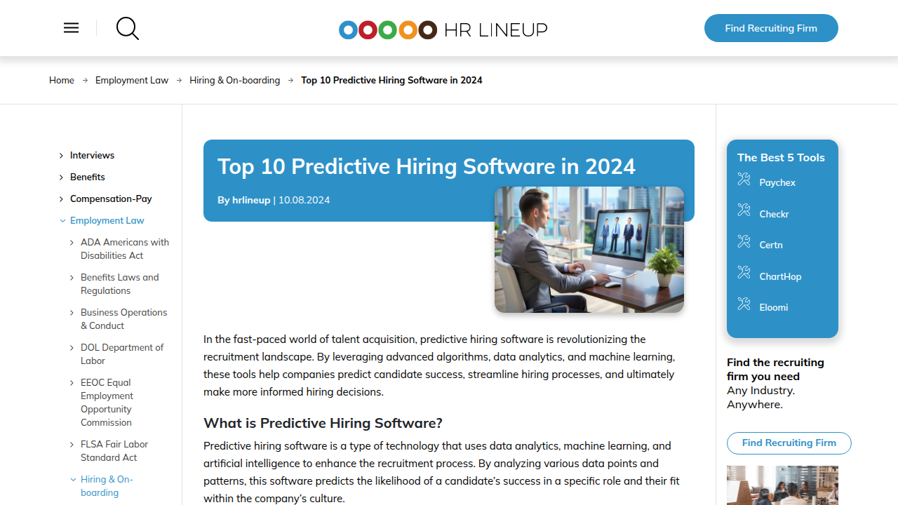 Top 10 Predictive Hiring Software in 2024 - HR Lineup