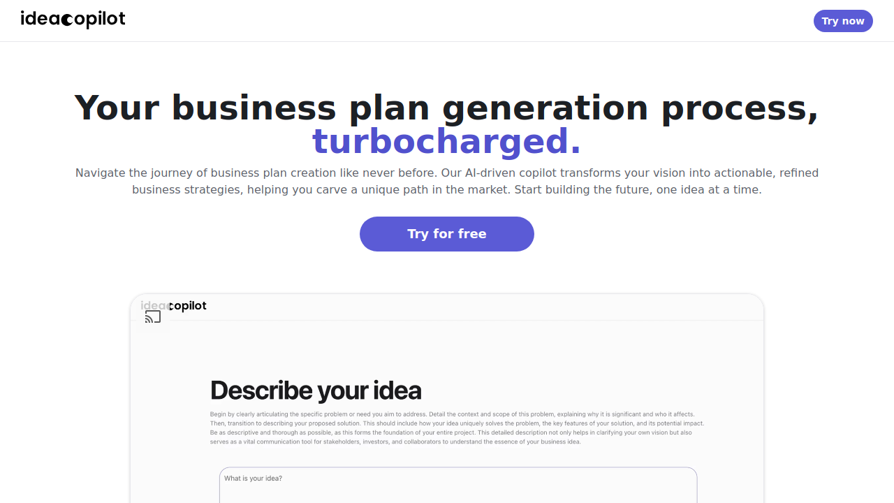 Idea Copilot - Free AI Business Plan Generator