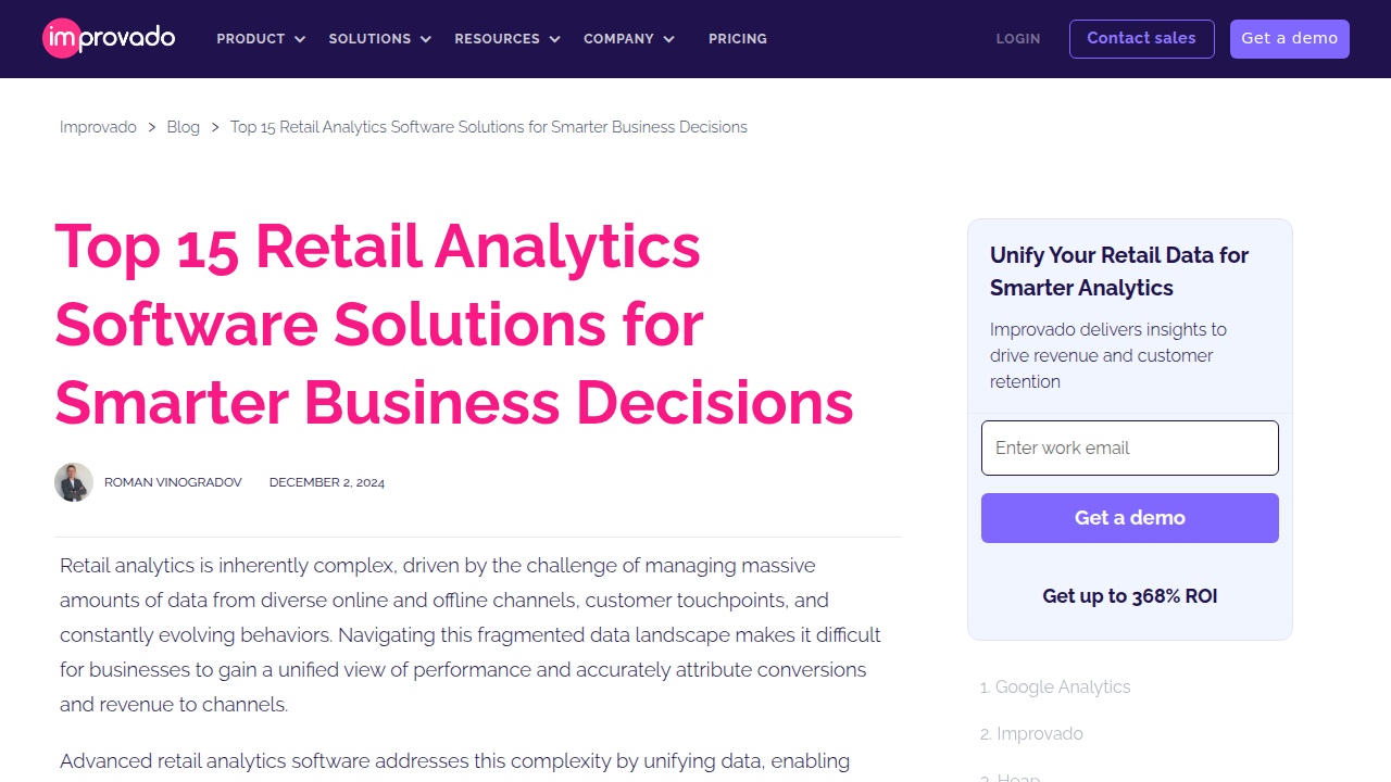 15 Best Retail Analytics Software Solutions in 2025