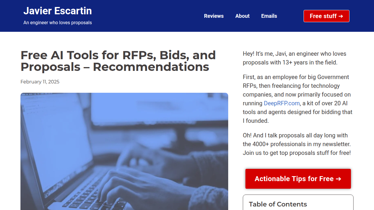 Free AI Tools for RFPs, Bids, Proposals and Tenders