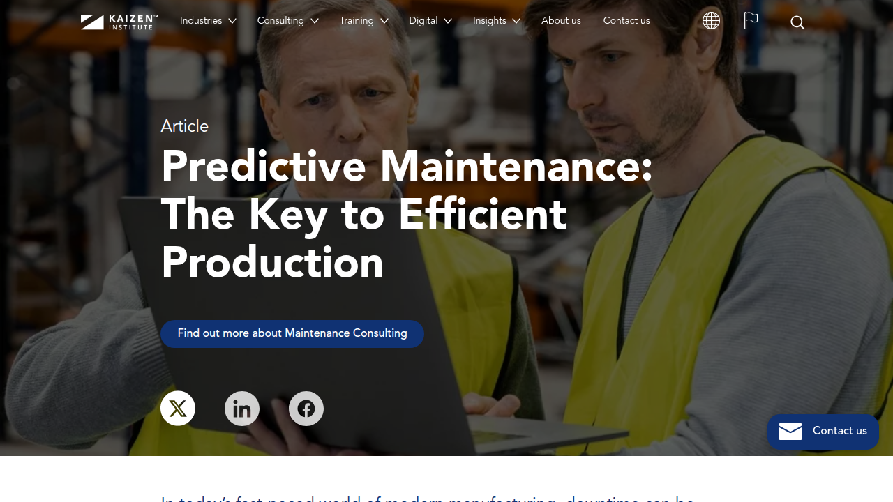 Predictive Maintenance | KAIZEN™ Article