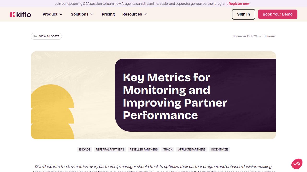 Key Metrics to Monitor Improve Partner Performance | Kiflo