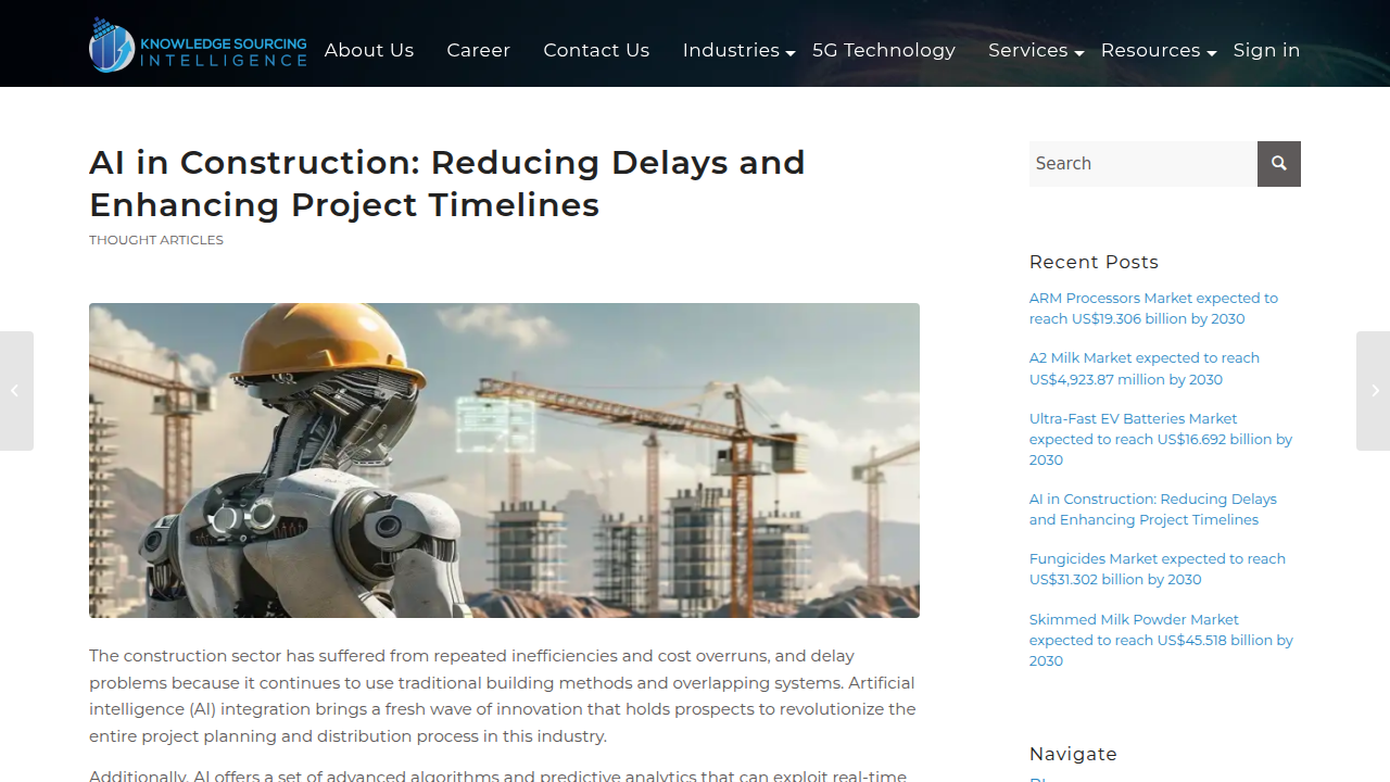 AI in Construction: Reducing Delays and Enhancing …