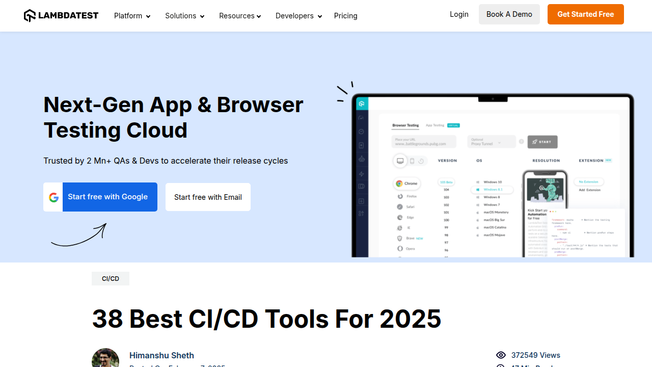 38 Best CI/CD Tools For 2025 | LambdaTest