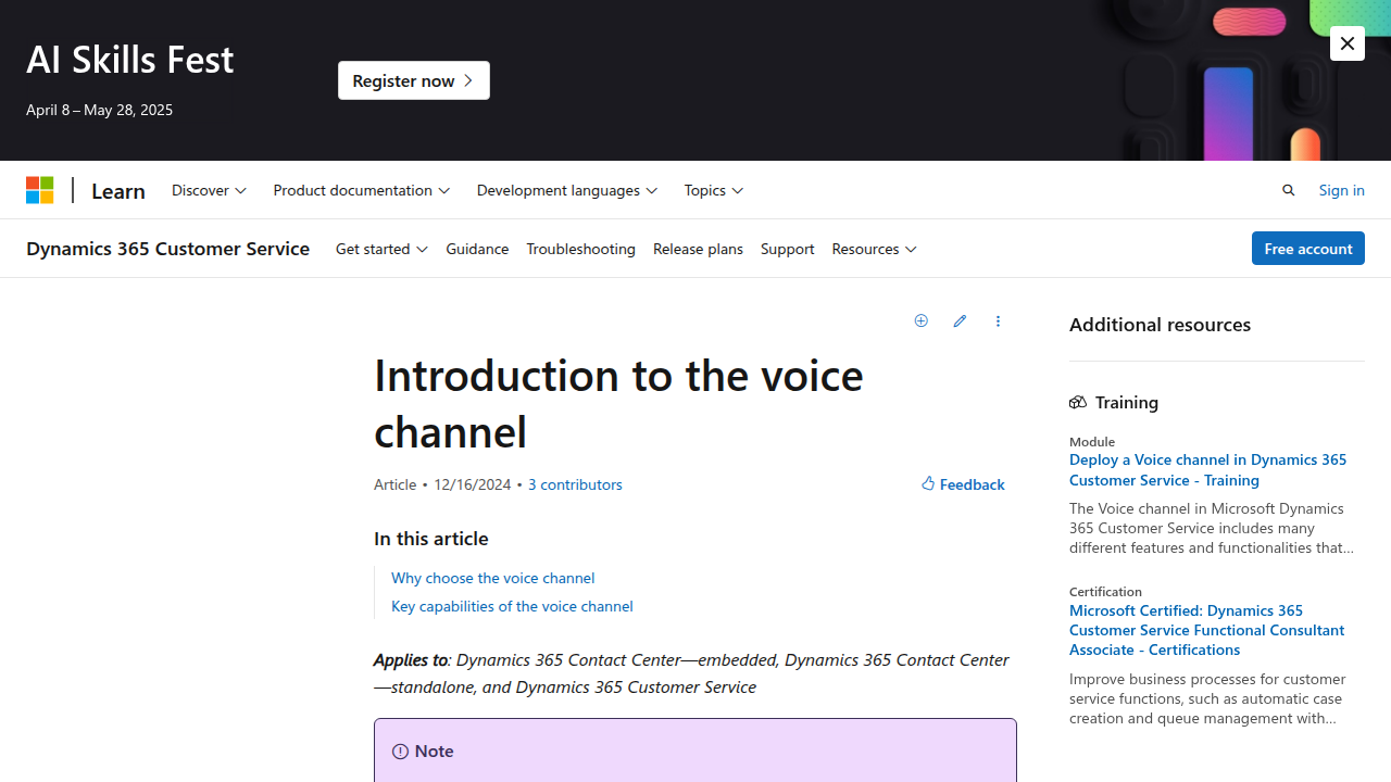 Introduction to the voice channel | Microsoft Learn