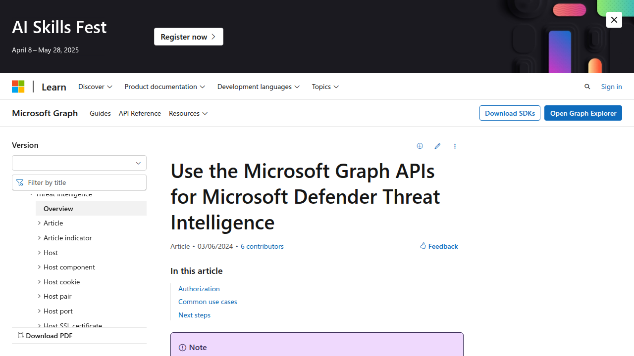 Use the Microsoft Graph APIs for Microsoft Defender Threat …