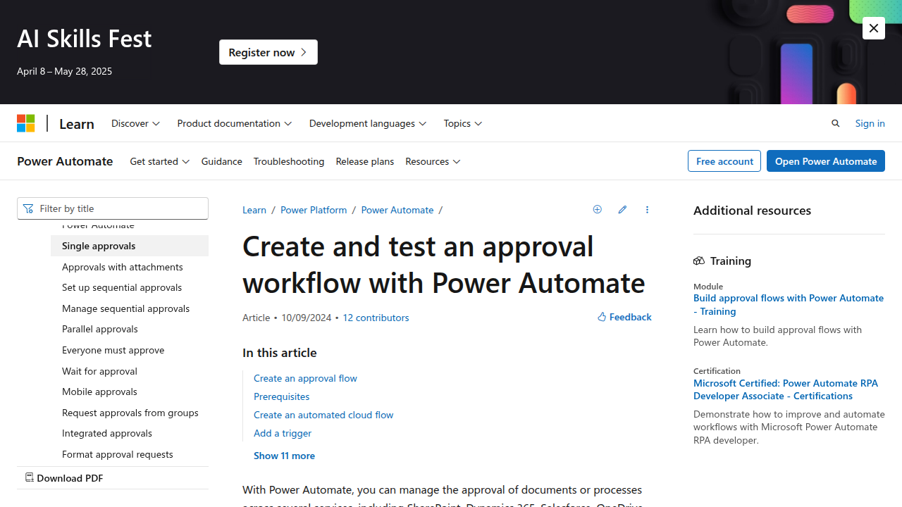 Create and test an approval workflow with Power …