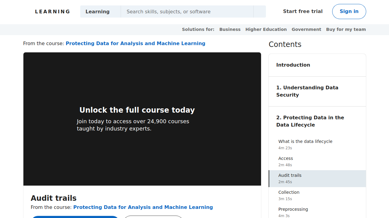 Audit trails - Protecting Data for Analysis and Machine Learning …