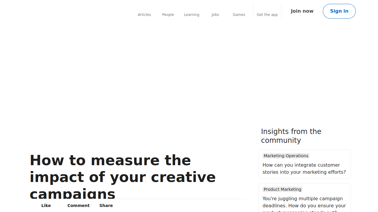 How to measure the impact of your creative campaigns - LinkedIn