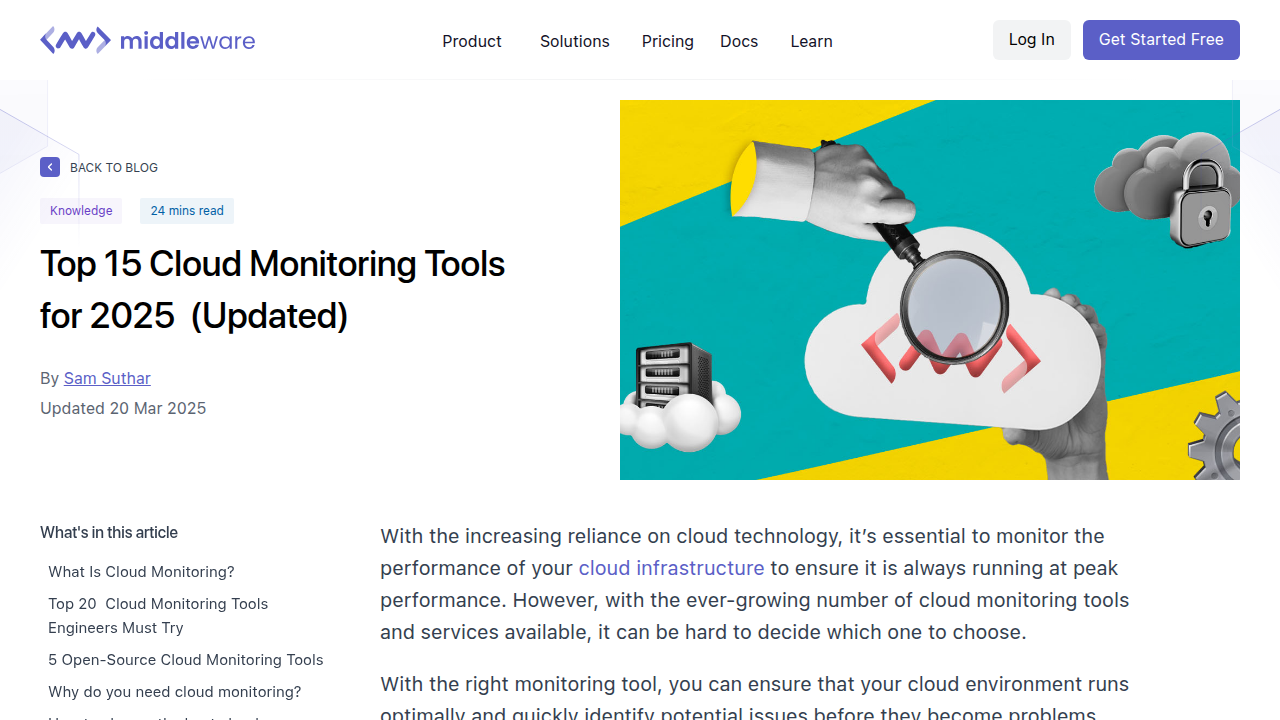 Top 15 Cloud Monitoring Tools for 2025 (Updated) - Middleware